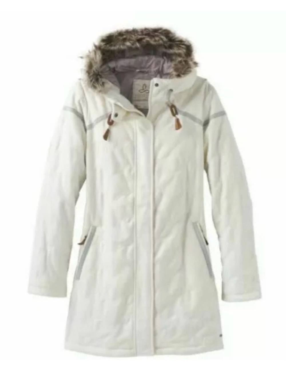 NWT Prana Womens Size XL  Calla Long Wool Quilted Coat Jacket